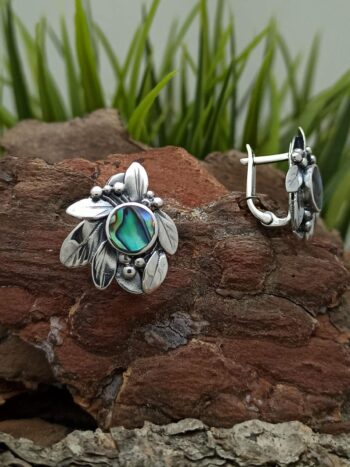 Сребърни обеци със седеф