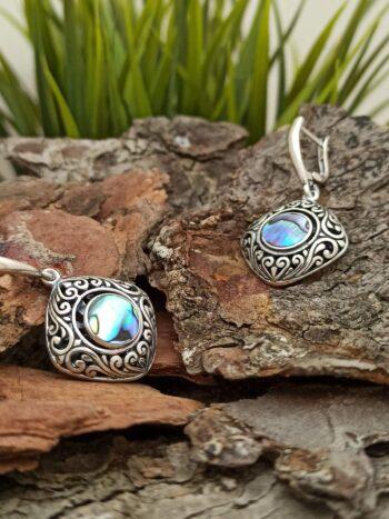 Сребърни обеци със седеф 