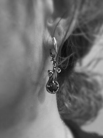 Дамски сребърни обеци с лазурит 1179EL