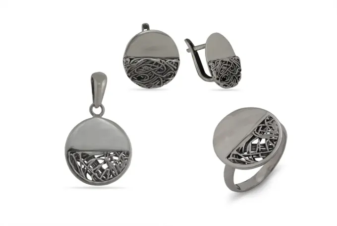 Дамски сребърен медальон 1373M - Image 3