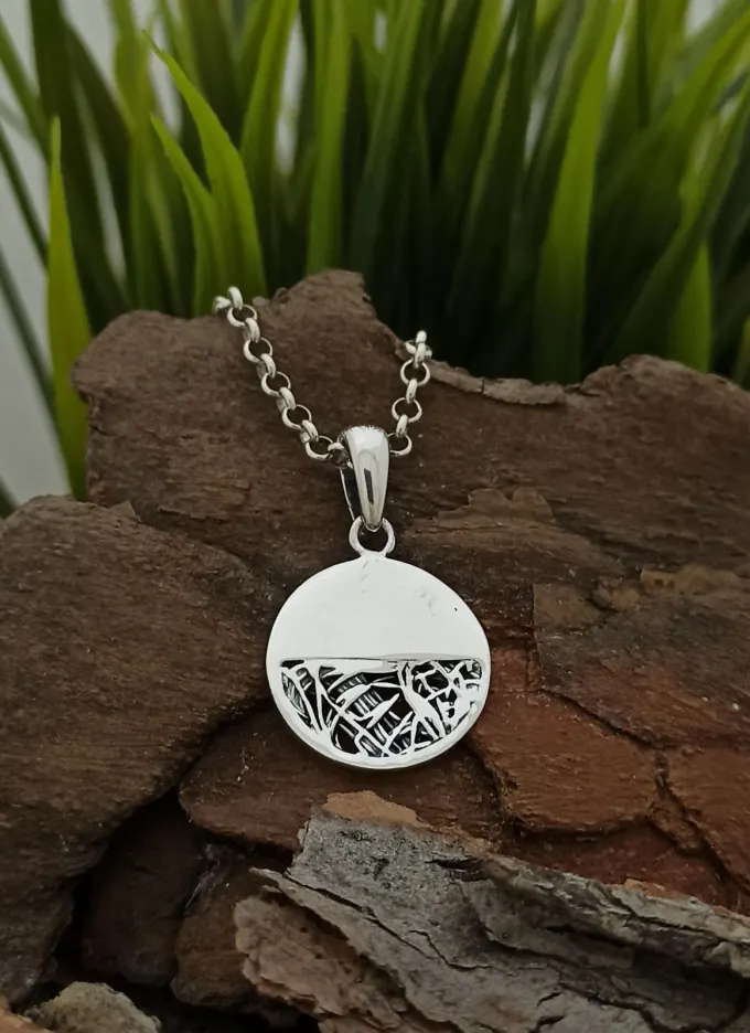 Дамски сребърен медальон 1373M