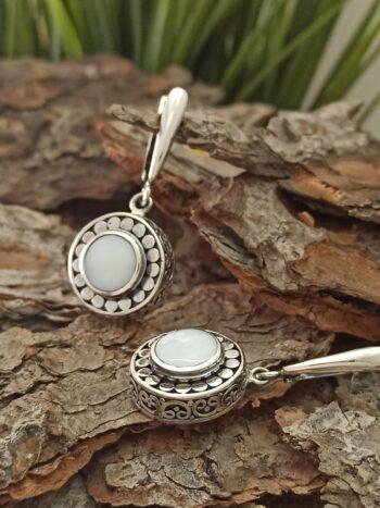 Сребърни обеци със седеф 1062RB