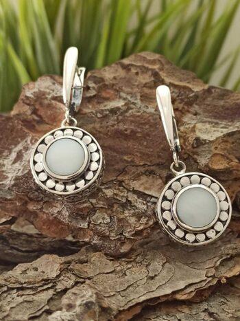 Сребърни обеци със седеф 1062RB