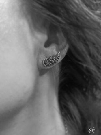 Оксидирани сребърни обеци 