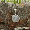 Дамски сребърен медальон с розов кварц 1377M