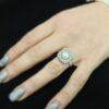 Дамски сребърен пръстен ТЕТИДА квадратна форма с гравюри и инкрустирана речна перла ръчна изработка от Студио Николас