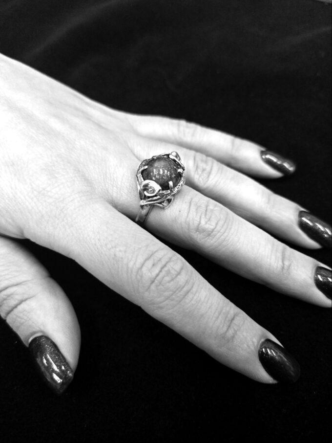 Дамски сребърен пръстен с карнеол 1178RK