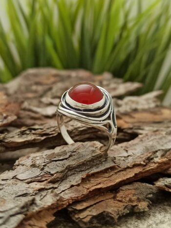 Дамски сребърен пръстен с карнеол 1225RK