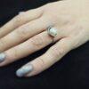 Дамски сребърен пръстен с речна перла и цирконий авторски модел 1379R от Студио Николас