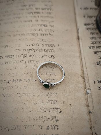 Кабала сребърен пръстен с циркони