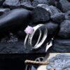 KABBALAH сребърен пръстен Angel Stone 1459R розов цирконий