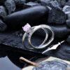 KABBALAH сребърен пръстен Angel Stone 1459R розов цирконий