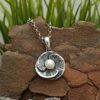Сребърен медальон с перла "Водна Лилия"