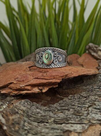 Сребърен пръстен с кралски седеф 1233RK