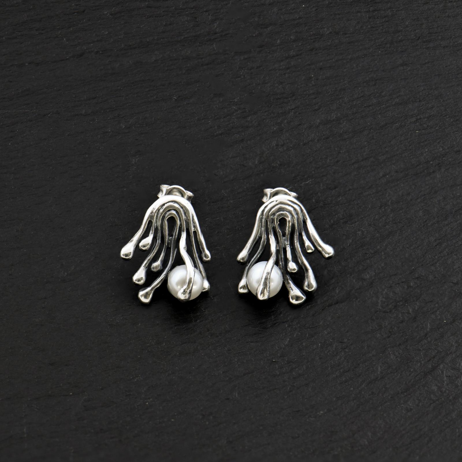 Дамски сребърни обеци “Клематис”