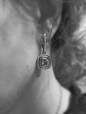 Обеци от сребро и кралски седеф