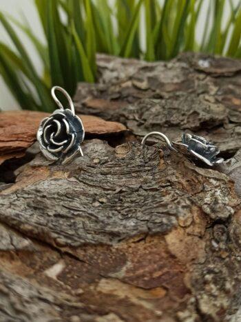 Дамски сребърни обеци „Розата на боговете“