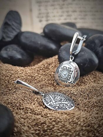 Кабала сребърни обеци “Талисман на Венера”