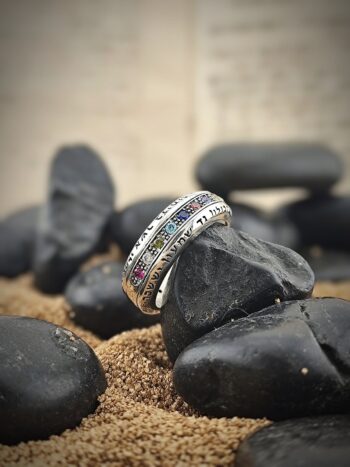 Kabbalah* сребърен пръстен с камъни “Hoshen”