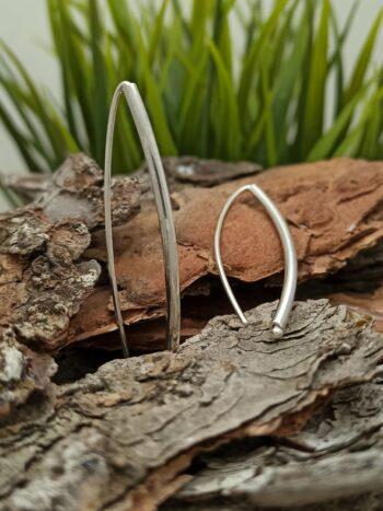 Сребърни обеци полу-халки