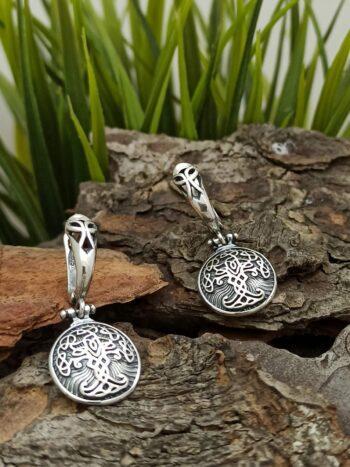 Обеци от сребро „Дърво на живота Yggdrasil“