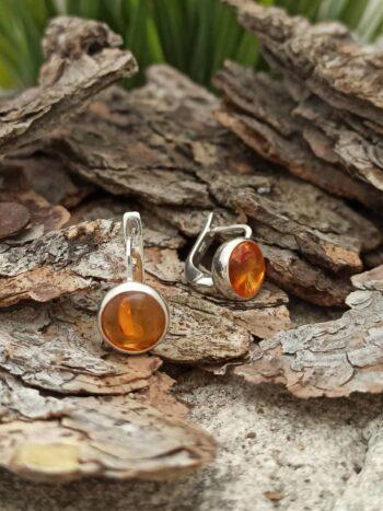 Сребърни обеци с кехлибар 1442EK