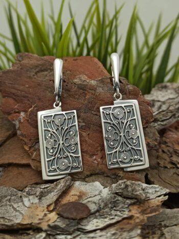 Дамски сребърни обеци 