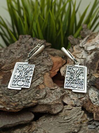 Дамски сребърни обеци 