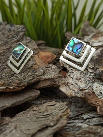 Сребърни обеци с кралски седеф 1284E