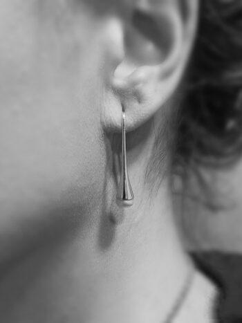 Дамски сребърни обеци с перла 1240E