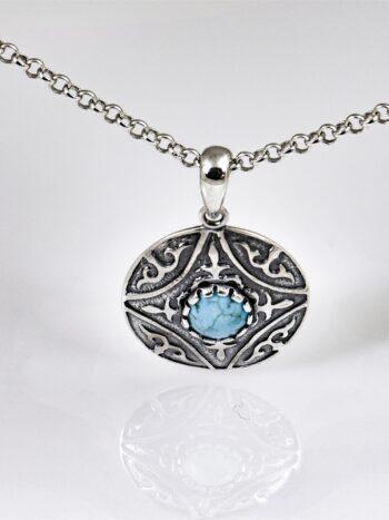 Сребърен медальон с тюркоаз 1197M