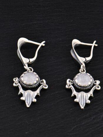 Сребърни обеци с планински кристал 1184EK