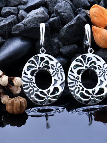 Сребърни обеци със седеф 