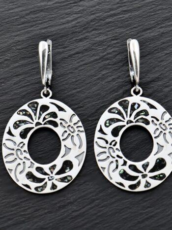 Сребърни обеци със седеф 