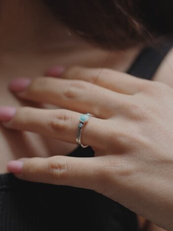 KABBALAH* сребърен пръстен с тюркоаз