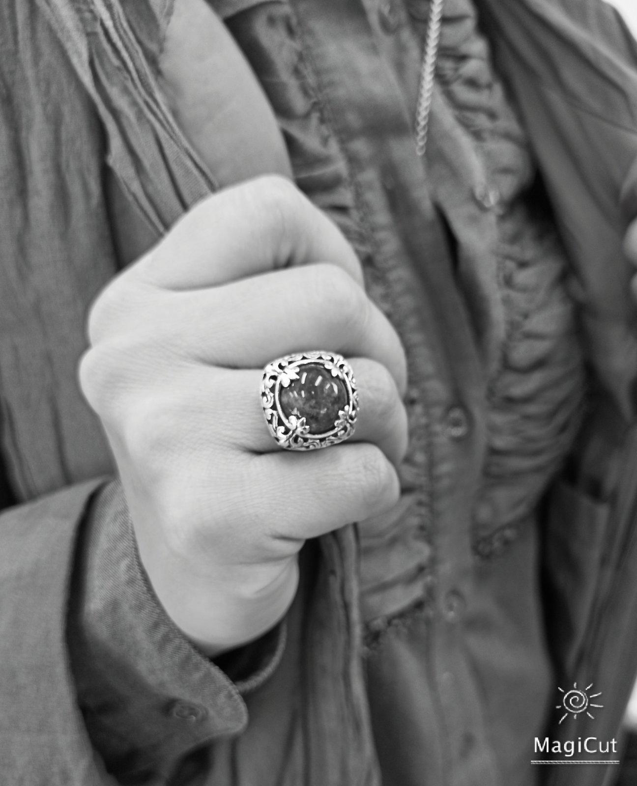 Дамски сребърен пръстен с оникс 1257RO