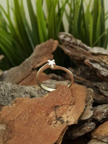 Годежен пръстен от сребро солитер