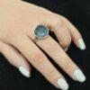 Дамски сребърен кръгъл пръстен изработен от оксидирано сребро с проба 925 Sterling Silver модел 1401R от Студио Николас