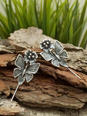 Дамски сребърни обеци 