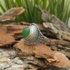 Сребърен-пръстен-с-орнаменти-и-естествен-камък-авантюрин-Красив-дизайн-на-пръстен-от-сребро-925-
