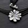 Масивен дамски сребърен медальон във формата на цвете висулка от сребро 696M Студио Николас