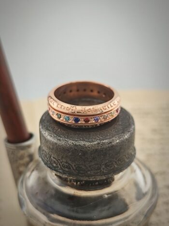 Rosegold сребърен пръстен с камъни Hoshen