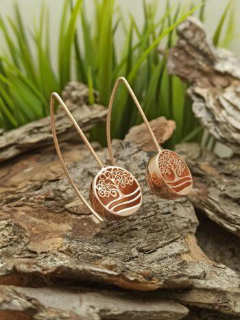 Обеци rosegold сребро 