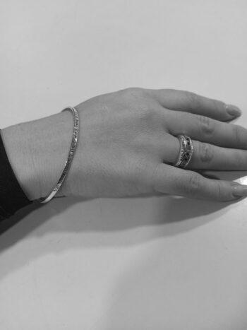 Кръгла сребърна гривна с кабала молитва