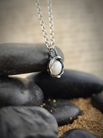 Kabbalah* сребърен медальон с перла