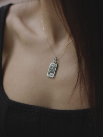 Кабала сребърен медальон с камъни Hoshen