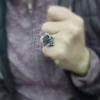Дамски сребърен пръстен с аметист 1095R Студио Николас бижута с ръчна изработка