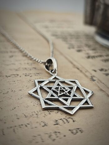 Kabbalah сребърен амулет “ЗВЕЗДАТА на ДАВИД”