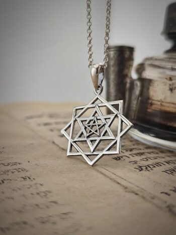 Kabbalah сребърен амулет “ЗВЕЗДАТА на ДАВИД”