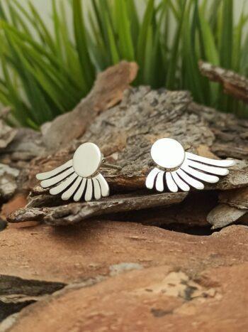 Сребърни обеци от две части 